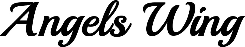 Vorschau des Bootsnamens "Angels Wing" als Schriftzug für "Bootsbeschriftung Klassisch 86"