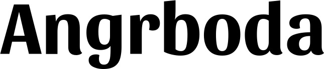 Vorschau des Bootsnamens "Angrboda" als Schriftzug für "Bootsbeschriftung Fett 36"