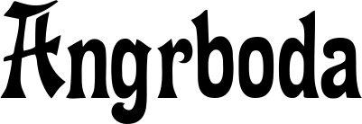 Vorschau des Bootsnamens "Angrboda" als Schriftzug für "Bootsbeschriftung Neu 44"
