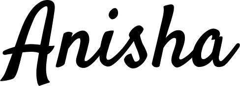 Vorschau des Bootsnamens "Anisha" als Schriftzug für "Bootsbeschriftung Klassisch 96"