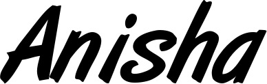 Vorschau des Bootsnamens "Anisha" als Schriftzug für "Bootsbeschriftung Klassisch 38"