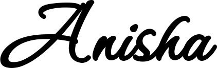 Vorschau des Bootsnamens "Anisha" als Schriftzug für "Bootsbeschriftung Klassisch 111"