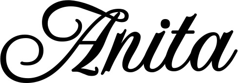 Vorschau des Bootsnamens "Anita" als Schriftzug für "Bootsbeschriftung Klassisch 70"