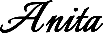 Vorschau des Bootsnamens "Anita" als Schriftzug für "Bootsbeschriftung Klassisch 58"
