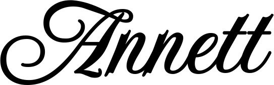 Vorschau des Bootsnamens "Annett" als Schriftzug für "Bootsbeschriftung Klassisch 70"