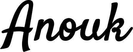 Vorschau des Bootsnamens "Anouk" als Schriftzug für "Bootsbeschriftung Klassisch 96"