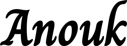 Vorschau des Bootsnamens "Anouk" als Schriftzug für "Bootsbeschriftung Klassisch 51"