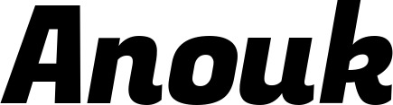 Vorschau des Bootsnamens "Anouk" als Schriftzug für "Bootsbeschriftung Kursiv 04"