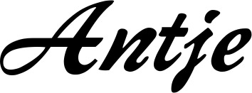 Vorschau des Bootsnamens "Antje" als Schriftzug für "Bootsbeschriftung Klassisch 12"