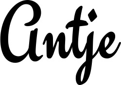 Vorschau des Bootsnamens "Antje" als Schriftzug für "Bootsbeschriftung Klassisch 63"