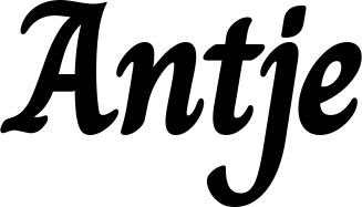 Vorschau des Bootsnamens "Antje" als Schriftzug für "Bootsbeschriftung Klassisch 51"