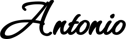 Vorschau des Bootsnamens "Antonio" als Schriftzug für "Bootsbeschriftung Klassisch 111"