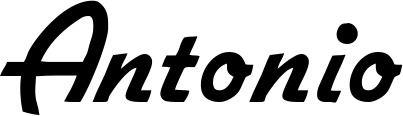 Vorschau des Bootsnamens "Antonio" als Schriftzug für "Bootsbeschriftung Klassisch 66"