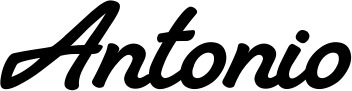 Vorschau des Bootsnamens "Antonio" als Schriftzug für "Bootsbeschriftung Klassisch 65"