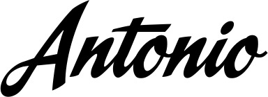 Vorschau des Bootsnamens "Antonio" als Schriftzug für "Bootsbeschriftung Klassisch 29"