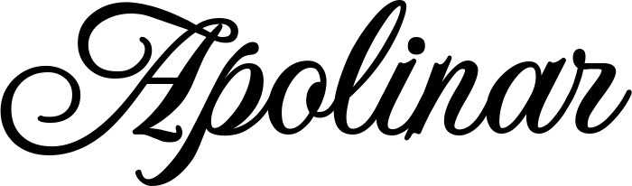 Vorschau des Bootsnamens "Apolinar" als Schriftzug für "Bootsbeschriftung Klassisch 70"