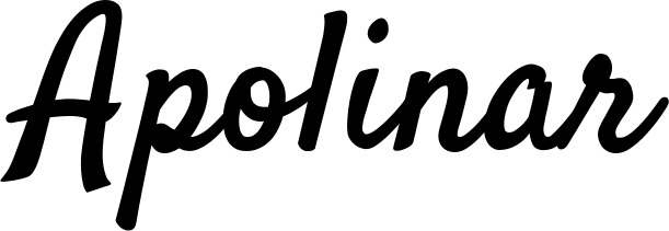 Vorschau des Bootsnamens "Apolinar" als Schriftzug für "Bootsbeschriftung Klassisch 96"