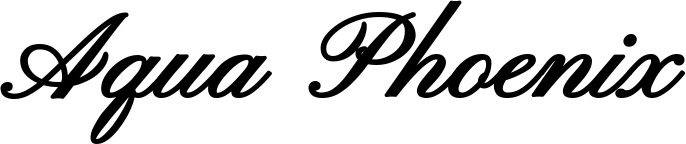 Vorschau des Bootsnamens "Aqua Phoenix" als Schriftzug für "Bootsbeschriftung Klassisch 107"