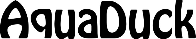 Vorschau des Bootsnamens "AquaDuck" als Schriftzug für "Bootsbeschriftung Fett 01"