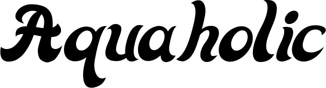 Vorschau des Bootsnamens "Aquaholic" als Schriftzug für "Bootsbeschriftung Klassisch 33"