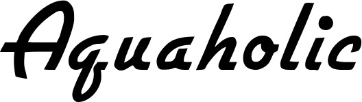 Vorschau des Bootsnamens "Aquaholic" als Schriftzug für "Bootsbeschriftung Klassisch 66"