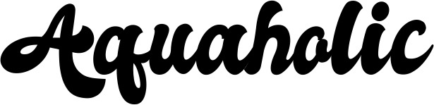 Vorschau des Bootsnamens "Aquaholic" als Schriftzug für "Bootsbeschriftung Klassisch 41"