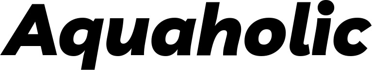 Vorschau des Bootsnamens "Aquaholic" als Schriftzug für "Bootsbeschriftung Kursiv 06"