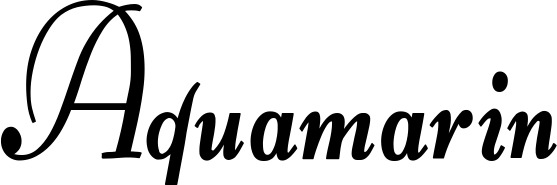 Vorschau des Bootsnamens "Aquamarin" als Schriftzug für "Style Klassisch 76"