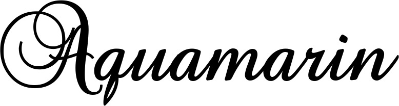 Vorschau des Bootsnamens "Aquamarin" als Schriftzug für "Bootsbeschriftung Klassisch 02-A"