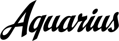 Vorschau des Bootsnamens "Aquarius" als Schriftzug für "Bootsbeschriftung Klassisch 29"
