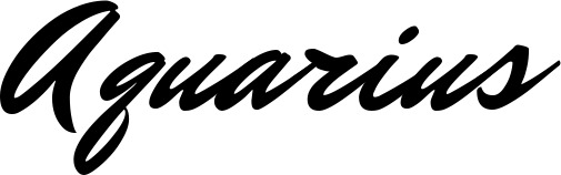 Vorschau des Bootsnamens "Aquarius" als Schriftzug für "Bootsbeschriftung Klassisch 82"