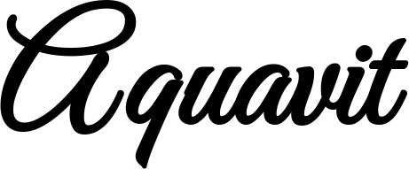 Vorschau des Bootsnamens "Aquavit" als Schriftzug für "Bootsbeschriftung Klassisch 68"