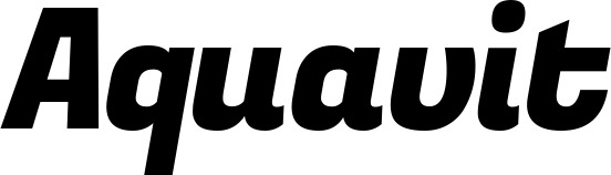 Vorschau des Bootsnamens "Aquavit" als Schriftzug für "Bootsbeschriftung Kursiv 04"