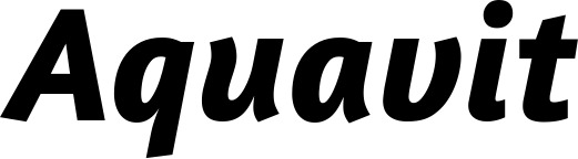 Vorschau des Bootsnamens "Aquavit" als Schriftzug für "Bootsbeschriftung Kursiv 01"