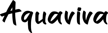 Vorschau des Bootsnamens "Aquaviva" als Schriftzug für "Bootsbeschriftung Klassisch 95"