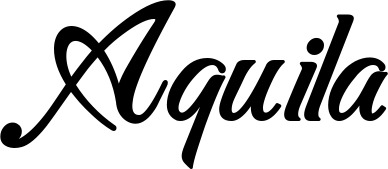 Vorschau des Bootsnamens "Aquila" als Schriftzug für "Bootsbeschriftung Klassisch 50"
