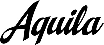 Vorschau des Bootsnamens "Aquila" als Schriftzug für "Bootsbeschriftung Klassisch 29"