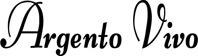 Vorschau des Bootsnamens "Argento Vivo" als Schriftzug für "Bootsbeschriftung Klassisch 76"