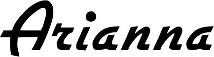 Vorschau des Bootsnamens "Arianna" als Schriftzug für "Bootsbeschriftung Klassisch 66"