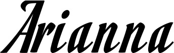 Vorschau des Bootsnamens "Arianna" als Schriftzug für "Bootsbeschriftung Klassisch 93"