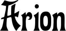 Vorschau des Bootsnamens "Arion" als Schriftzug für "Bootsbeschriftung Neu 44"