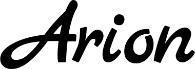 Vorschau des Bootsnamens "Arion" als Schriftzug für "Bootsbeschriftung Klassisch 77"