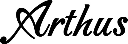 Vorschau des Bootsnamens "Arthus" als Schriftzug für "Bootsbeschriftung Klassisch 50"