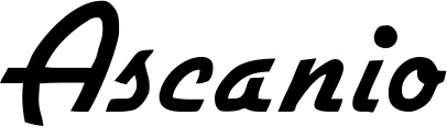 Vorschau des Bootsnamens "Ascanio" als Schriftzug für "Bootsbeschriftung Klassisch 66"