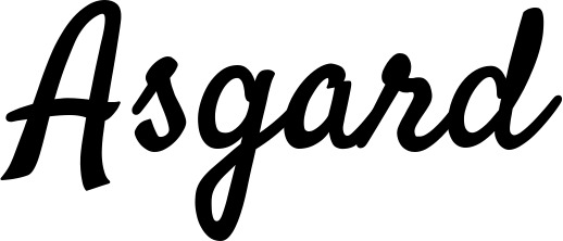 Vorschau des Bootsnamens "Asgard" als Schriftzug für "Bootsbeschriftung Klassisch 96"