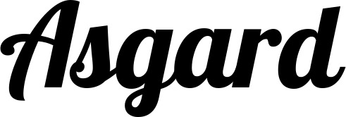 Vorschau des Bootsnamens "Asgard" als Schriftzug für "Bootsbeschriftung Neu 60"