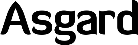 Vorschau des Bootsnamens "Asgard" als Schriftzug für "Bootsbeschriftung Normal 06"