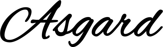 Vorschau des Bootsnamens "Asgard" als Schriftzug für "Bootsbeschriftung Klassisch 35"