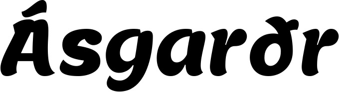 Vorschau des Bootsnamens "Ásgarðr" als Schriftzug für "Bootsbeschriftung Neu 49"