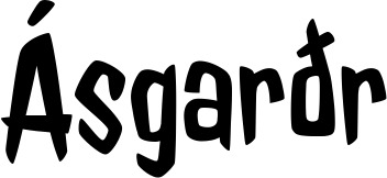 Vorschau des Bootsnamens "Ásgarðr" als Schriftzug für "Bootsbeschriftung Neu 46"